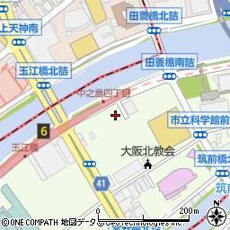 京阪パーキング中之島駐車場周辺の地図