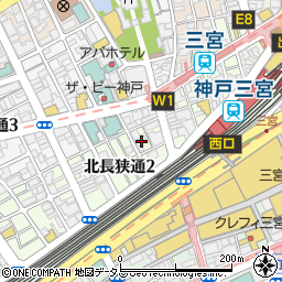 餃子屋 赤星 神戸三宮店周辺の地図