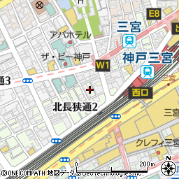 完全個室居酒屋　串菜〜KUSHINA〜 神戸三ノ宮本店周辺の地図
