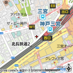 三宮 居酒屋 中華 餃子ととり皮 ながりの酒場周辺の地図