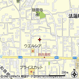 奈良県奈良市法蓮佐保１区周辺の地図