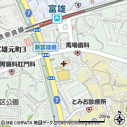 関西みらい銀行富雄支店 ＡＴＭ周辺の地図