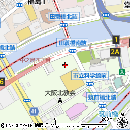 ＫＦ－Ｐａｒｋ大阪中之島美術館駐車場周辺の地図