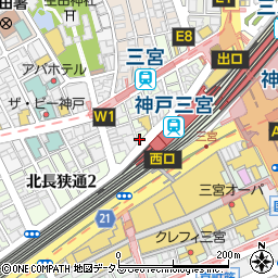 コメダ珈琲店阪急三宮西口店周辺の地図