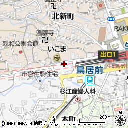 オリックスレンタカー近鉄生駒駅前店周辺の地図