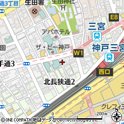 神戸創作料理と隠れ家個室 なきぼくろDining 三宮周辺の地図