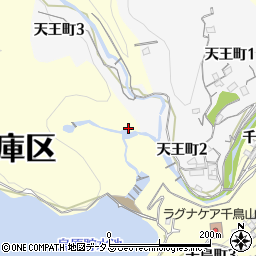 兵庫県神戸市兵庫区烏原町東山周辺の地図
