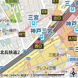 兵庫県神戸市中央区北長狭通1丁目1周辺の地図