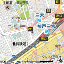 神戸市役所　交通局市バス・地下鉄お客様サービスコーナー周辺の地図