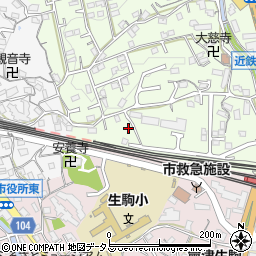 奈良県生駒市辻町1394-1周辺の地図