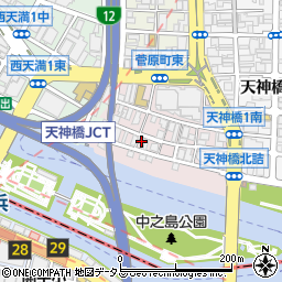 大阪府大阪市北区菅原町周辺の地図