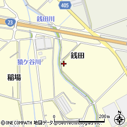 愛知県豊橋市東七根町銭田周辺の地図