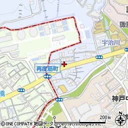 兵庫県神戸市中央区再度筋町周辺の地図