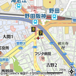 餃子の王将野田阪神店周辺の地図