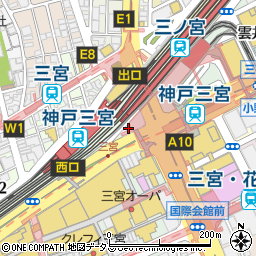 兵庫県神戸市中央区三宮町1丁目10周辺の地図