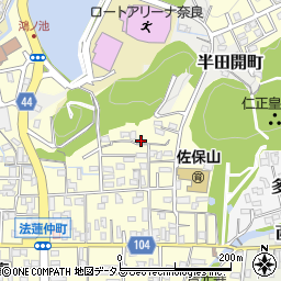 奈良県奈良市法蓮北町周辺の地図