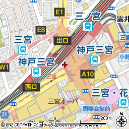 活 伊勢海老料理 中納言 神戸三宮本店周辺の地図