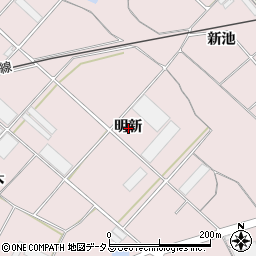 愛知県豊橋市老津町明新周辺の地図