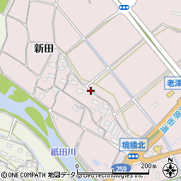 愛知県豊橋市老津町新田周辺の地図