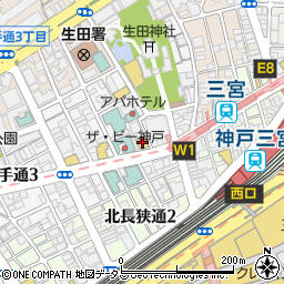 鮨と藁焼き 漁火 いさりび 三宮店周辺の地図