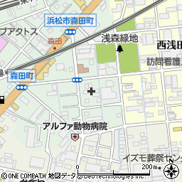 静岡県浜松市中央区森田町90周辺の地図