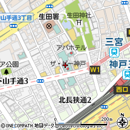JA全農兵庫直営レストラン 神戸プレジール本店 神戸三宮周辺の地図