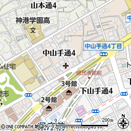 朝日新聞神戸販売中山手店周辺の地図