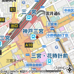 神戸三宮駅周辺の地図