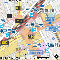 三ノ宮駅(そごう北側)周辺の地図