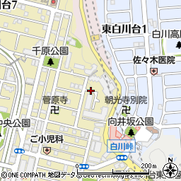 兵庫県神戸市須磨区白川台6丁目4周辺の地図