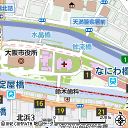 大阪市中央公会堂周辺の地図