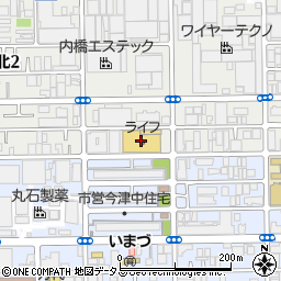 ライフ鶴見今津北店周辺の地図