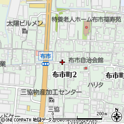 大阪府東大阪市布市町周辺の地図