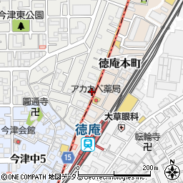徳庵駅前郵便局周辺の地図