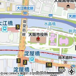 大阪シティ信用金庫中之島支店周辺の地図