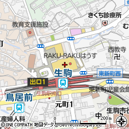 南都銀行近鉄百貨店生駒店２階 ＡＴＭ周辺の地図