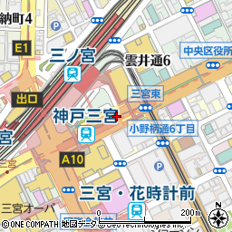 阪神三宮(日生前)周辺の地図