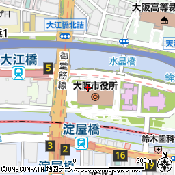 大阪市財政局　財務部・財源課財源調整グループ周辺の地図