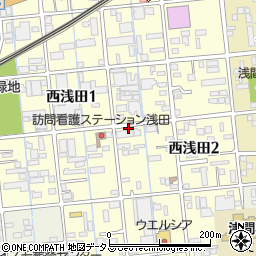 静岡県浜松市中央区西浅田周辺の地図