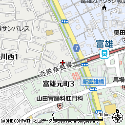 ショウワパーク富雄駅前駐輪場【バイク専用】周辺の地図