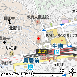 生駒市立　たけまるホール周辺の地図