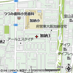 大阪府東大阪市加納3丁目18周辺の地図