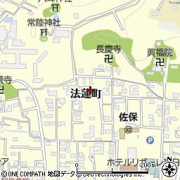奈良県奈良市法蓮町周辺の地図