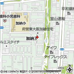 大阪府東大阪市加納3丁目周辺の地図