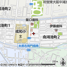 大阪府東大阪市南鴻池町周辺の地図