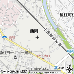 兵庫県明石市魚住町西岡周辺の地図