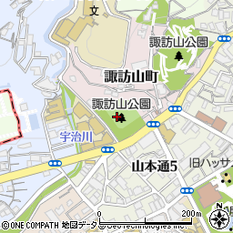 兵庫県神戸市中央区諏訪山町2周辺の地図