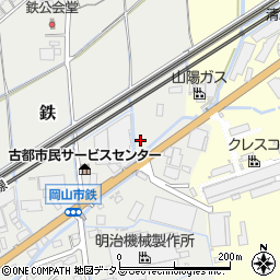 岡山県岡山市東区鉄77周辺の地図