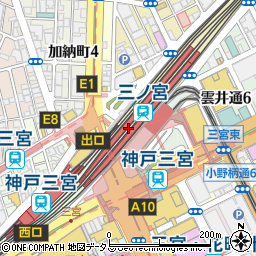 セブンイレブンハートインＪＲ三ノ宮駅東口店周辺の地図