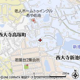 西大寺新池街区公園周辺の地図